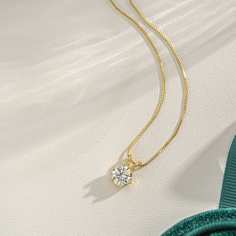 PureNew 1-5ct Classic Full Moissanite Necklace For Women S925 Silver Plated 18k Gold D Color VVS1 Women's Moissanite Chain Gift PureNew 1-5ct Classic Full Moissanite Necklace For Women S925 Silver Plated 18k Gold D Color VVS1 Women's Moissanite Chain Gift