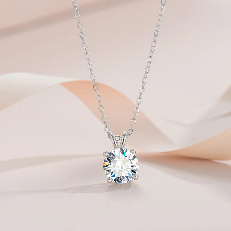 PureNew 1-5ct Classic Full Moissanite Necklace For Women S925 Silver Plated 18k Gold D Color VVS1 Women's Moissanite Chain Gift PureNew 1-5ct Classic Full Moissanite Necklace For Women S925 Silver Plated 18k Gold D Color VVS1 Women's Moissanite Chain Gift