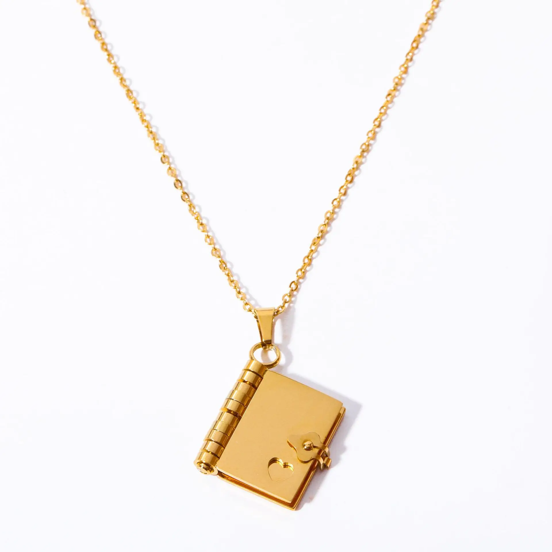 10pcs Stainless Steel Book Pendant Choker Necklaces for Women Men Waterproof Gold Plated Chain Neckalce Unisex Lovers Jewelry 10pcs Stainless Steel Book Pendant Choker Necklaces for Women Men Waterproof Gold Plated Chain Neckalce Unisex Lovers Jewelry