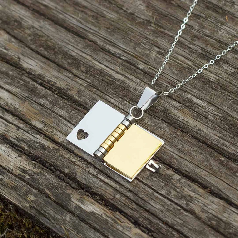 10pcs Stainless Steel Book Pendant Choker Necklaces for Women Men Waterproof Gold Plated Chain Neckalce Unisex Lovers Jewelry 10pcs Stainless Steel Book Pendant Choker Necklaces for Women Men Waterproof Gold Plated Chain Neckalce Unisex Lovers Jewelry