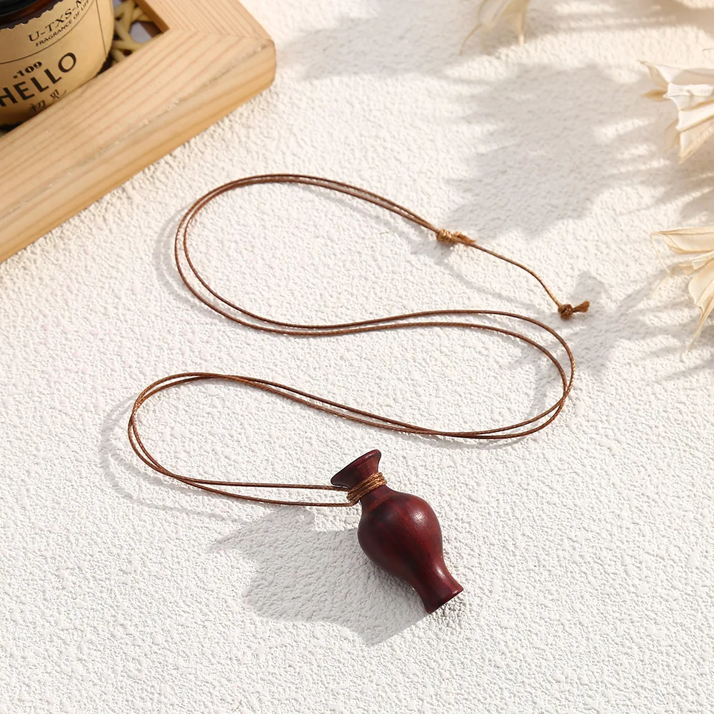 LATS Wooden Water Bottle Pendant Necklace for Women Fashion Sweater Chain Fashion Jewelry Gift Accessories Wholesale