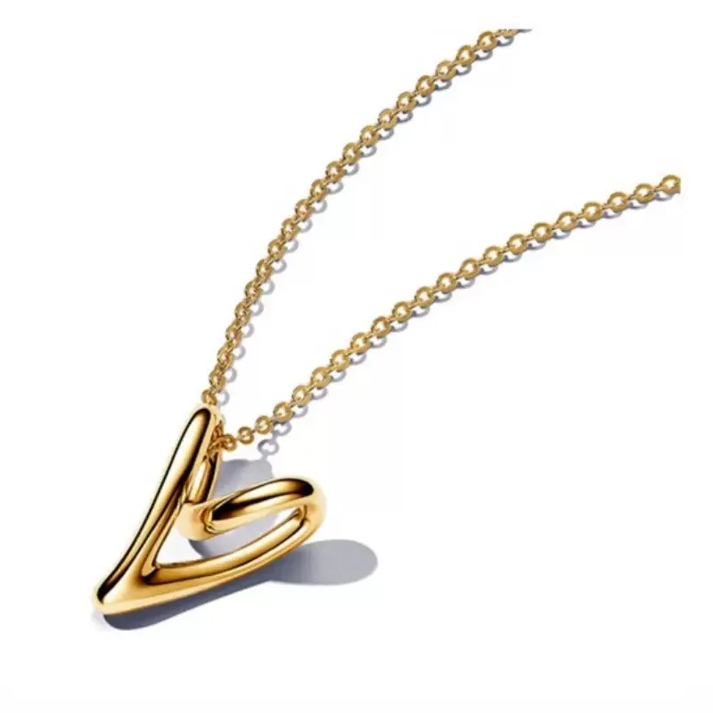 Fashionable Heart Pendant Necklace S925 Pure Silver Zircon Circle Necklace Fit Charms Beads DIY For Women's Jewelry Gifts