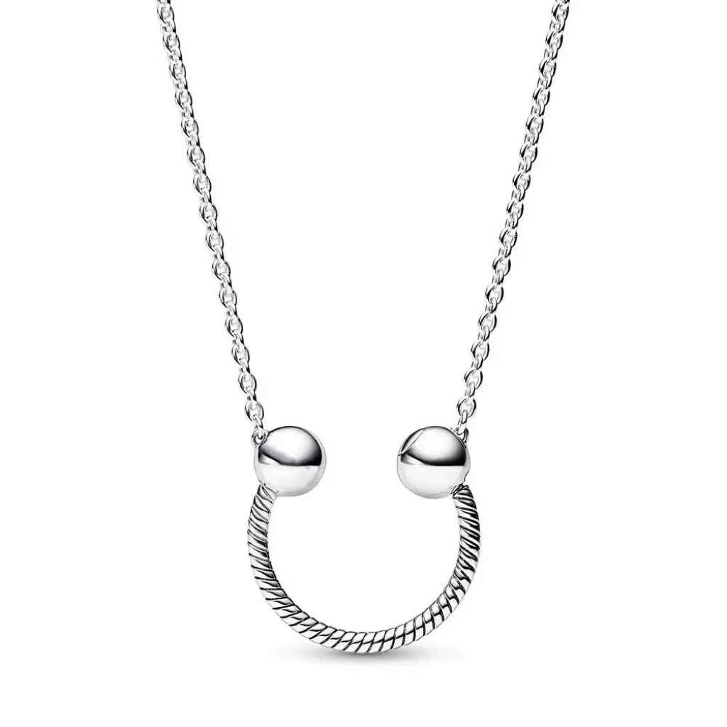 Fashionable Heart Pendant Necklace S925 Pure Silver Zircon Circle Necklace Fit Charms Beads DIY For Women's Jewelry Gifts