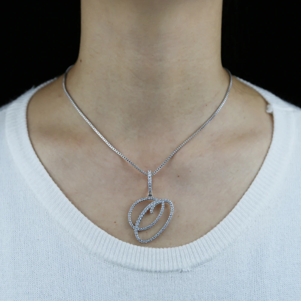 Cursive 26 Initial Letter Pendant Necklace Micro Pave 5A Cubic Zirconia CZ Alphabet Name Jewelry Cursive 26 Initial Letter Pendant Necklace Micro Pave 5A Cubic Zirconia CZ Alphabet Name Jewelry