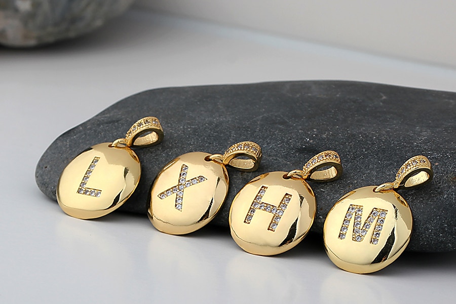 Women's Crystal Initial Necklace