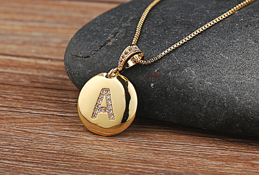 Women's Crystal Initial Necklace