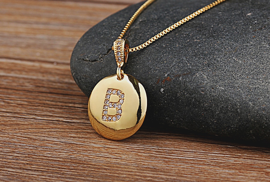Women's Crystal Initial Necklace