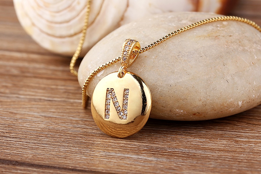 Women's Crystal Initial Necklace