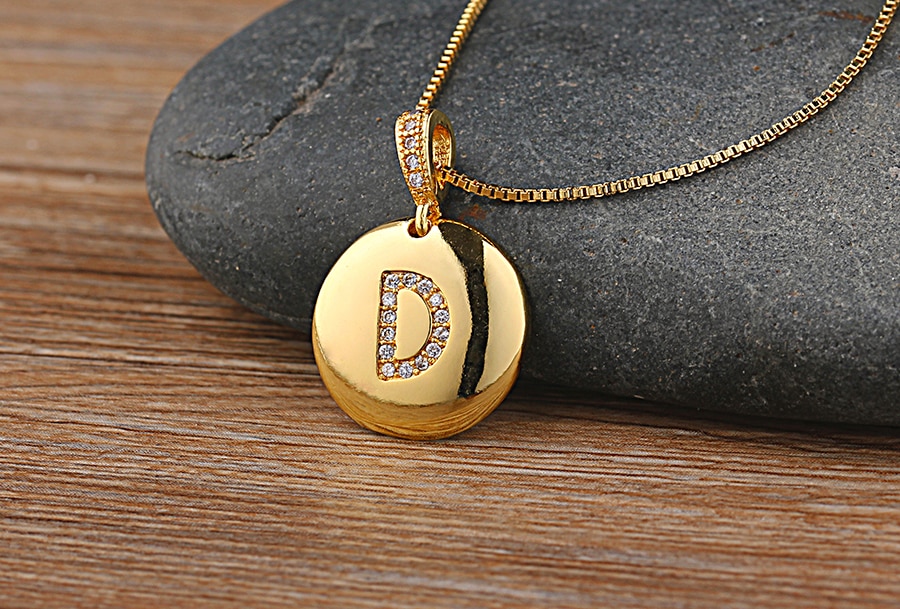 Women's Crystal Initial Necklace