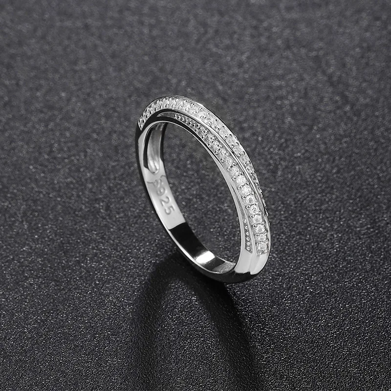 D VVS1 Moissanite Ring 925 Sterling Sliver With GRA Certificate Eternity Band Wedding Engagement Rings For Women And Men