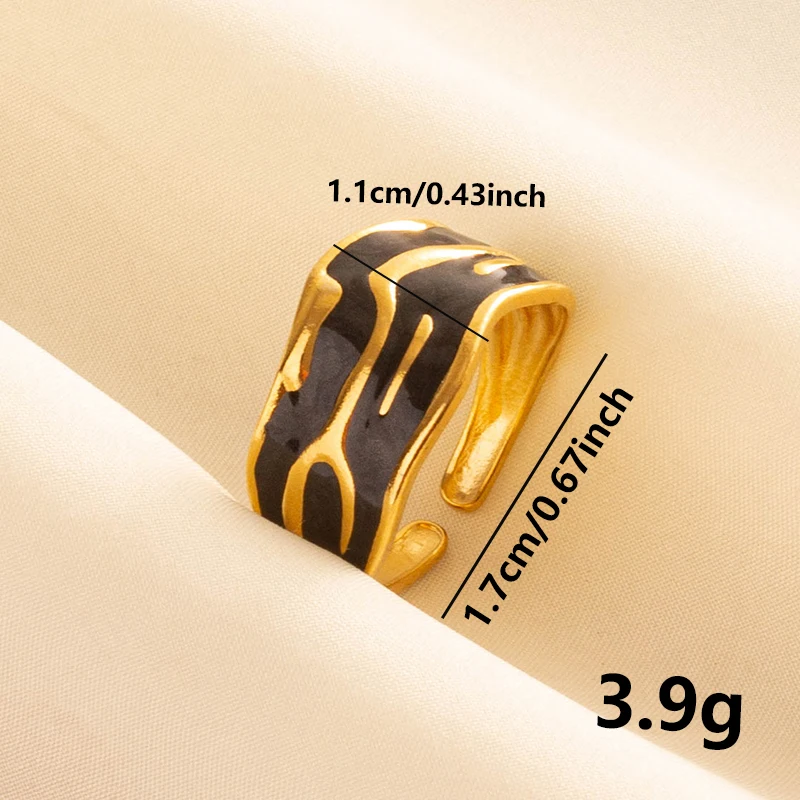 Balck Enamel Gold Plated Heart Fire Evil Eye Stainless Steel Ring Vintage Finger Jewelry Sun Moon Star Rings For Women Men Bague