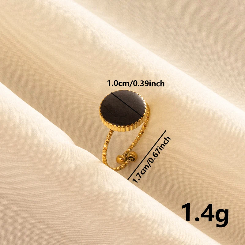Balck Enamel Gold Plated Heart Fire Evil Eye Stainless Steel Ring Vintage Finger Jewelry Sun Moon Star Rings For Women Men Bague