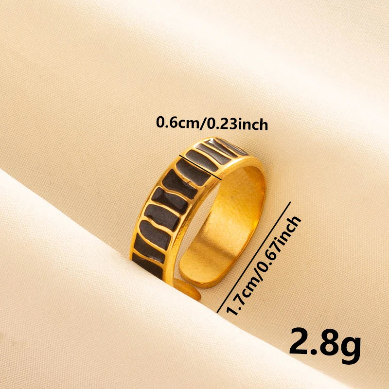 Balck Enamel Gold Plated Heart Fire Evil Eye Stainless Steel Ring Vintage Finger Jewelry Sun Moon Star Rings For Women Men Bague