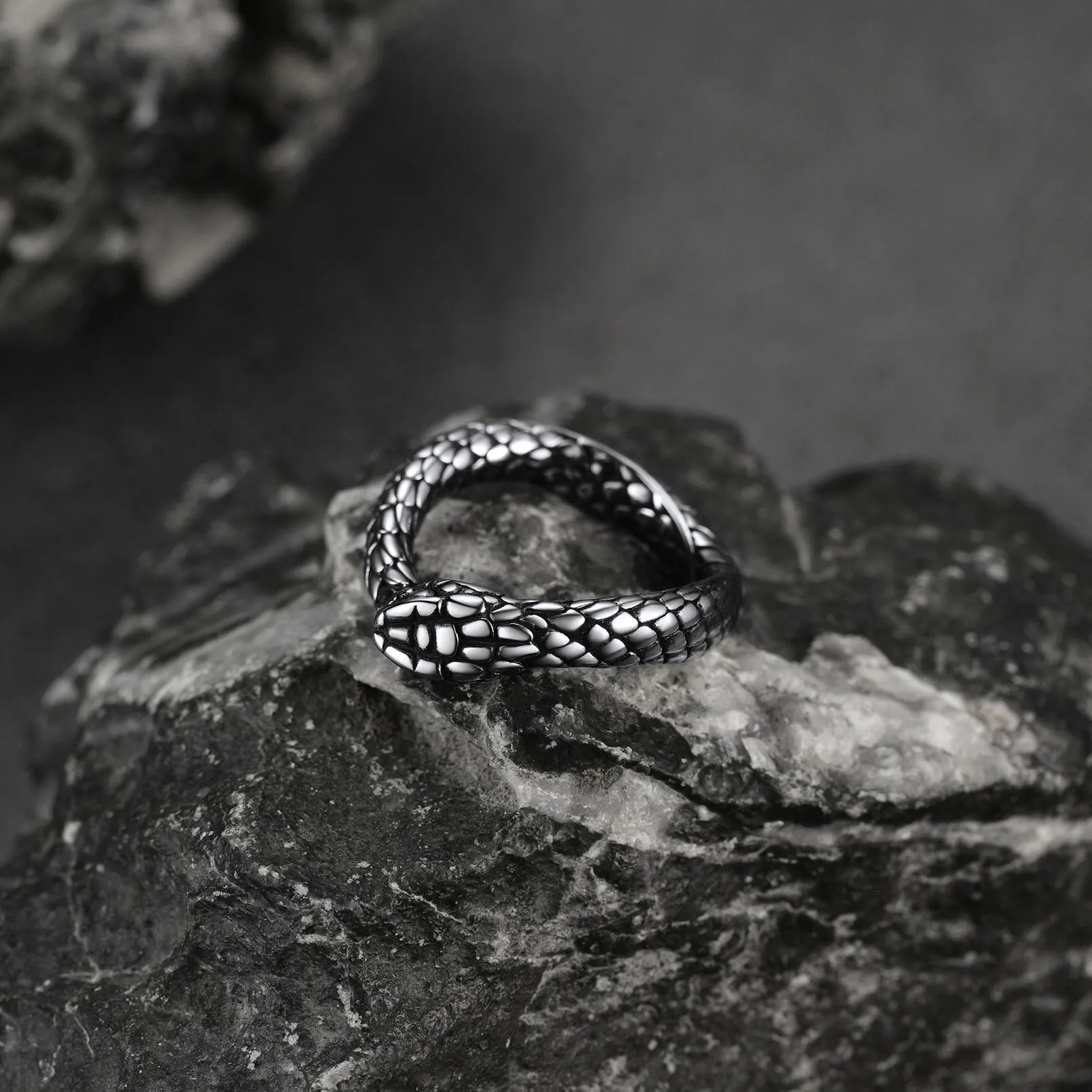 U7 Snake Rings for Man Woman 316L Stainless Steel Medusa Ouroboros Serpent Snake Bones Size 7-14 Gothic Ring Jewelry Gift Choice