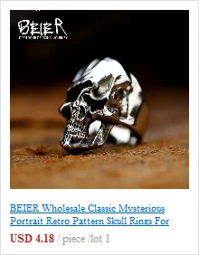 BEIER 316L stainless steel Simple men and women skull rings Fashion Inlaid Red/Blue/Black/white Stone jewelry BR8-907