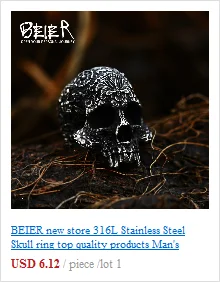 BEIER 316L stainless steel Simple men and women skull rings Fashion Inlaid Red/Blue/Black/white Stone jewelry BR8-907