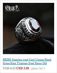 BEIER 316L stainless steel Simple men and women skull rings Fashion Inlaid Red/Blue/Black/white Stone jewelry BR8-907