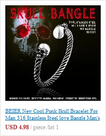 BEIER 316L stainless steel Simple men and women skull rings Fashion Inlaid Red/Blue/Black/white Stone jewelry BR8-907