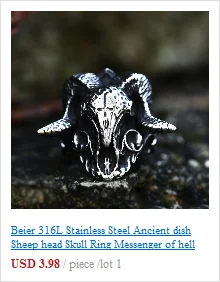BEIER 316L stainless steel Simple men and women skull rings Fashion Inlaid Red/Blue/Black/white Stone jewelry BR8-907