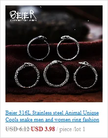 BEIER 316L stainless steel Simple men and women skull rings Fashion Inlaid Red/Blue/Black/white Stone jewelry BR8-907