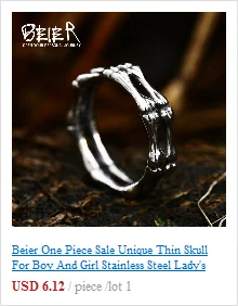 BEIER 316L stainless steel Simple men and women skull rings Fashion Inlaid Red/Blue/Black/white Stone jewelry BR8-907