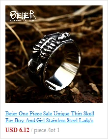 BEIER 316L stainless steel Simple men and women skull rings Fashion Inlaid Red/Blue/Black/white Stone jewelry BR8-907