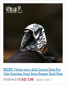 BEIER 316L stainless steel Simple men and women skull rings Fashion Inlaid Red/Blue/Black/white Stone jewelry BR8-907