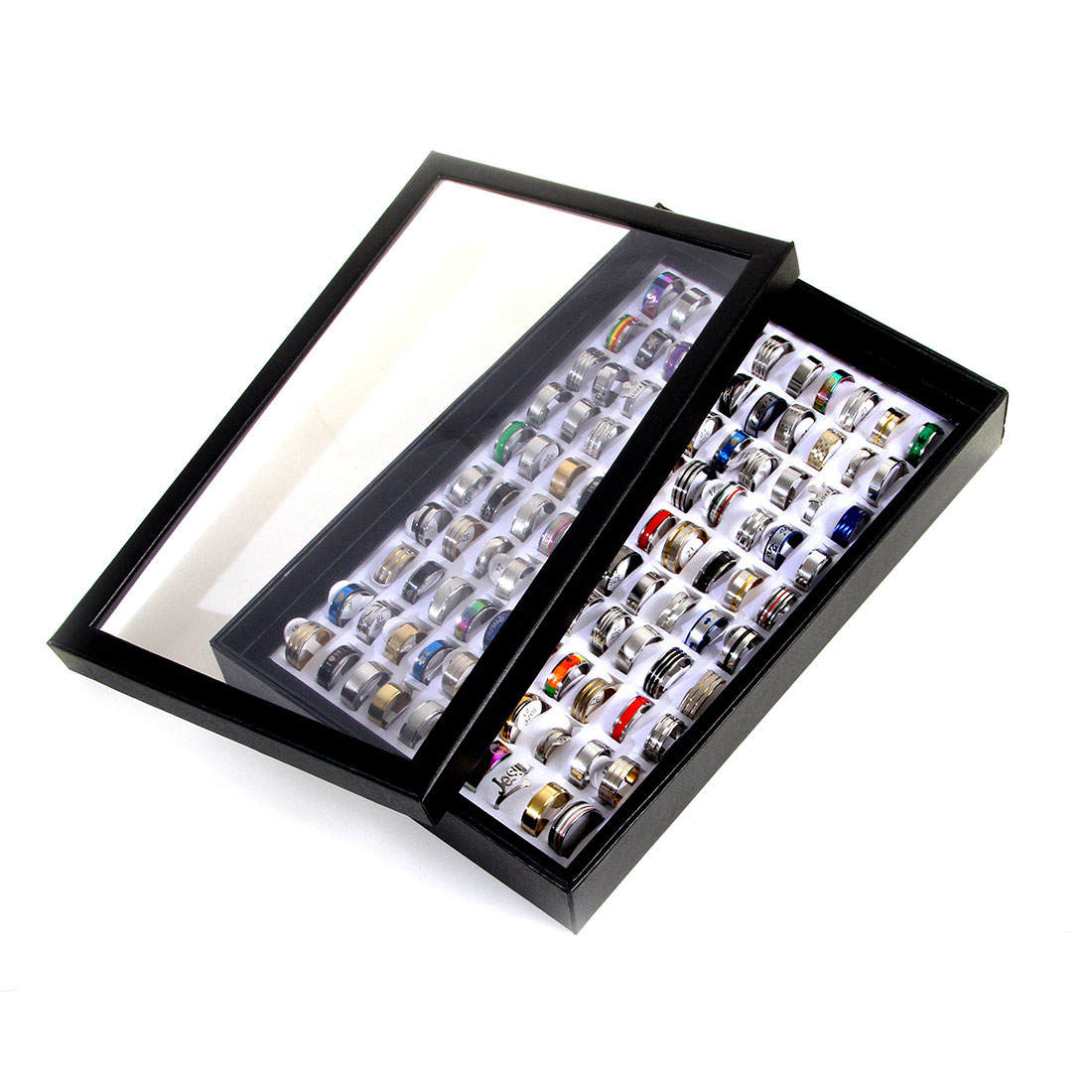 100pcs Mixed Rings Wholesale Lot Bulk Finger Band Rings for Men Women Birthday Jewelry Gift with Box 100pcs Mixed Rings Wholesale Lot Bulk Finger Band Rings for Men Women Birthday Jewelry Gift with Box