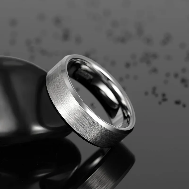 Tigrade 4/6/8mm Tungsten Carbide Engagement Ring Brushed Grey Silver Color Wedding Band For Men Women Couple Rings Comfort