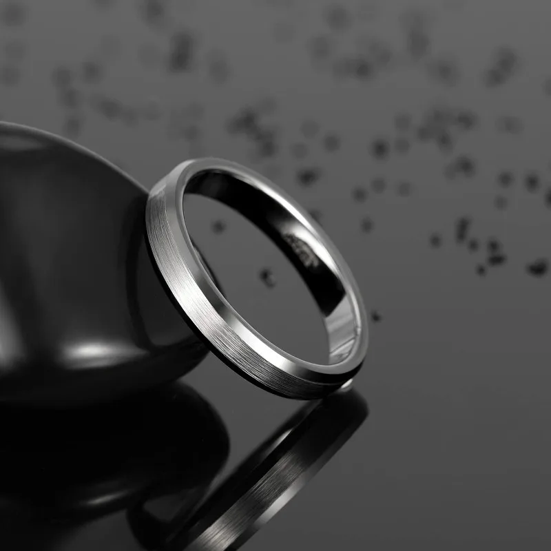 Tigrade 4/6/8mm Tungsten Carbide Engagement Ring Brushed Grey Silver Color Wedding Band For Men Women Couple Rings Comfort