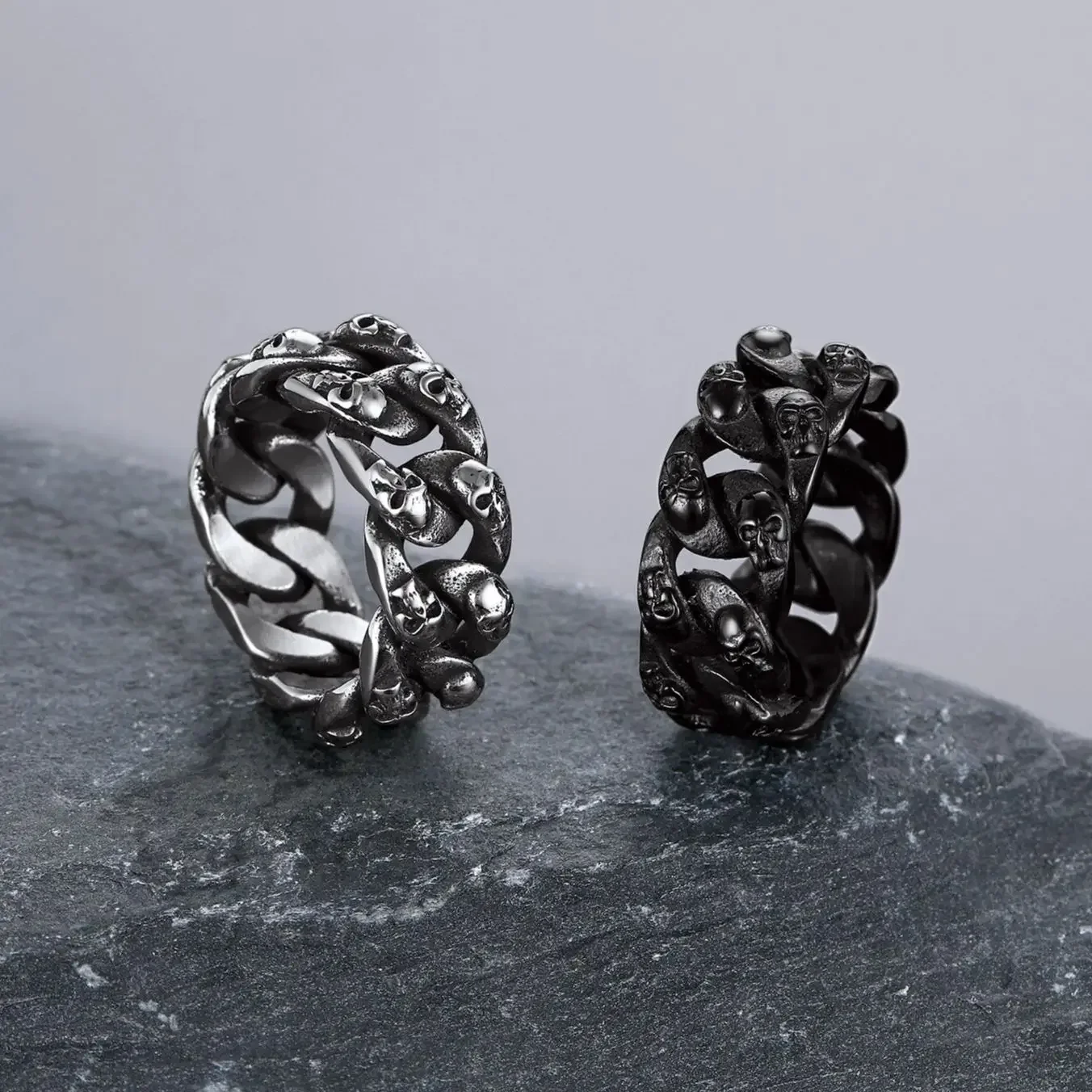 U7 Stainless Steel Big Skull Rings for Man Woman Size 7-14 Cross 3D Skeleton Cuban Chain Celtic Knot Pattern Gothic Punk Jewelry U7 Stainless Steel Big Skull Rings for Man Woman Size 7-14 Cross 3D Skeleton Cuban Chain Celtic Knot Pattern Gothic Punk Jewelry