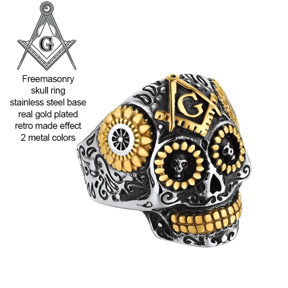 U7 Stainless Steel Big Skull Rings for Man Woman Size 7-14 Cross 3D Skeleton Cuban Chain Celtic Knot Pattern Gothic Punk Jewelry U7 Stainless Steel Big Skull Rings for Man Woman Size 7-14 Cross 3D Skeleton Cuban Chain Celtic Knot Pattern Gothic Punk Jewelry