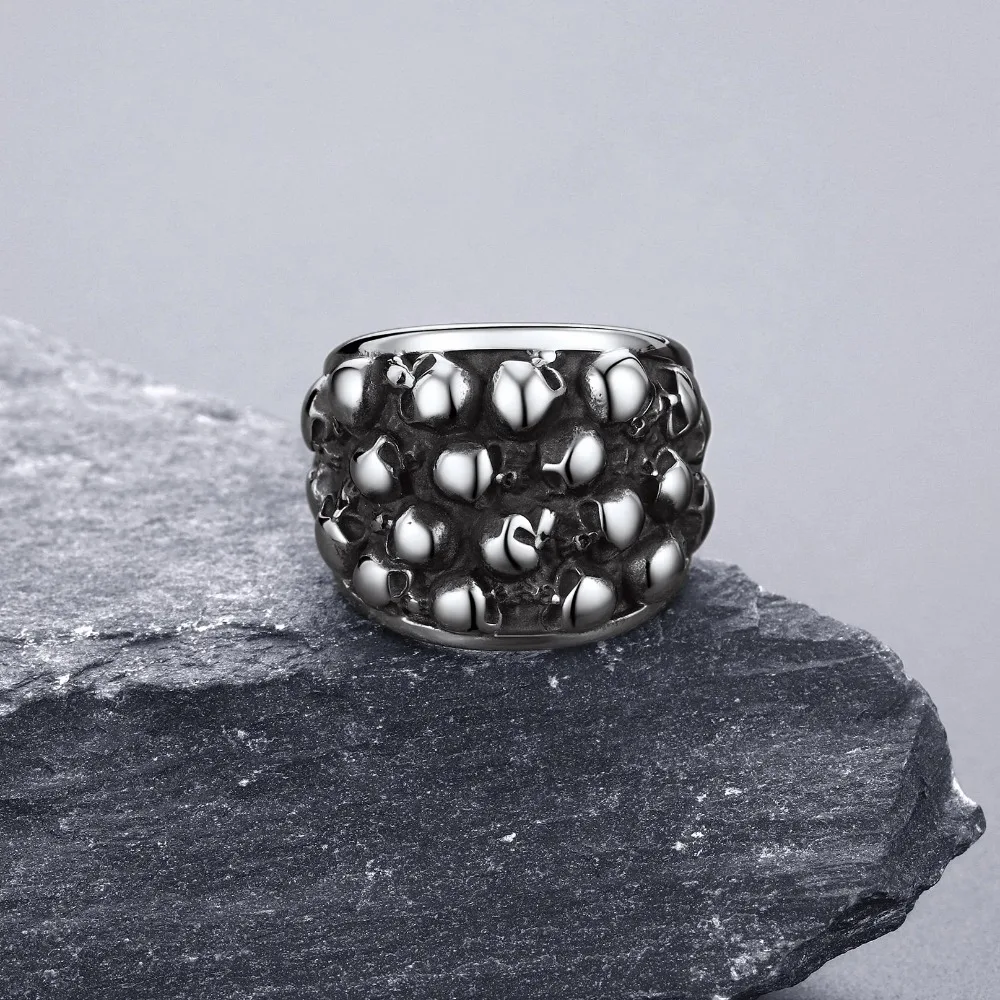 U7 Stainless Steel Big Skull Rings for Man Woman Size 7-14 Cross 3D Skeleton Cuban Chain Celtic Knot Pattern Gothic Punk Jewelry U7 Stainless Steel Big Skull Rings for Man Woman Size 7-14 Cross 3D Skeleton Cuban Chain Celtic Knot Pattern Gothic Punk Jewelry