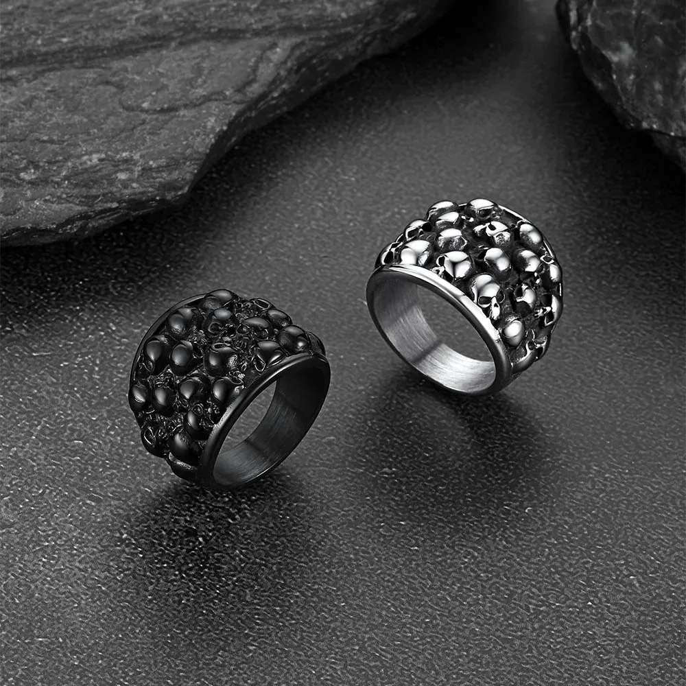 U7 Stainless Steel Big Skull Rings for Man Woman Size 7-14 Cross 3D Skeleton Cuban Chain Celtic Knot Pattern Gothic Punk Jewelry U7 Stainless Steel Big Skull Rings for Man Woman Size 7-14 Cross 3D Skeleton Cuban Chain Celtic Knot Pattern Gothic Punk Jewelry