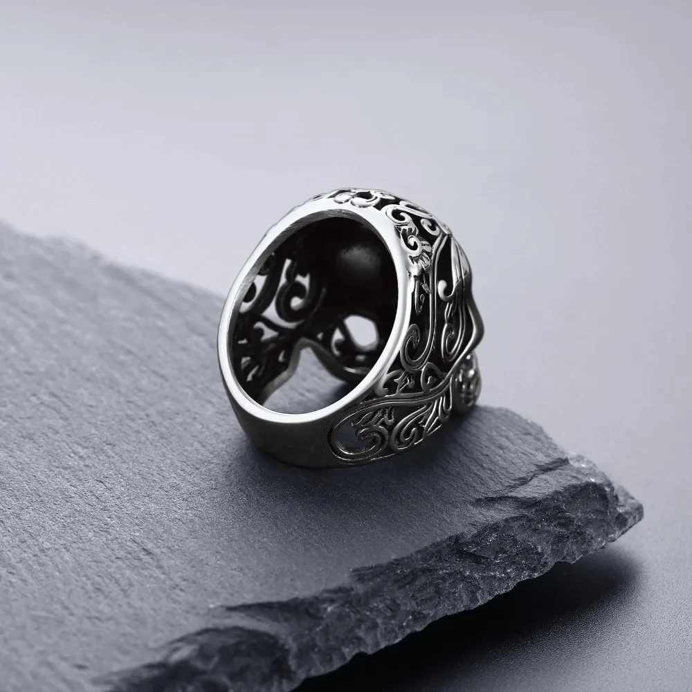 U7 Stainless Steel Big Skull Rings for Man Woman Size 7-14 Cross 3D Skeleton Cuban Chain Celtic Knot Pattern Gothic Punk Jewelry U7 Stainless Steel Big Skull Rings for Man Woman Size 7-14 Cross 3D Skeleton Cuban Chain Celtic Knot Pattern Gothic Punk Jewelry