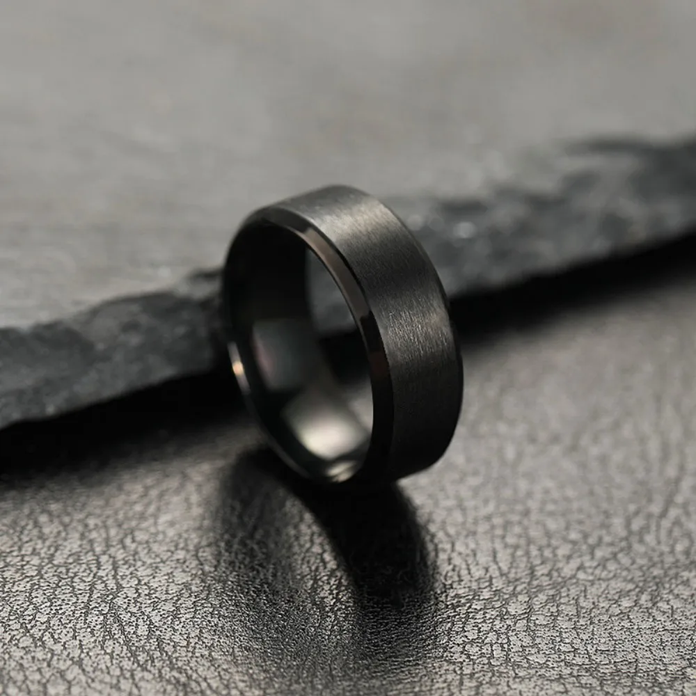 Fashion Charm Jewelry Ring for Men Women Stainless Steel Black Rings Wedding Engagement High Quality Matte Male Accessory Fashion Charm Jewelry Ring for Men Women Stainless Steel Black Rings Wedding Engagement High Quality Matte Male Accessory