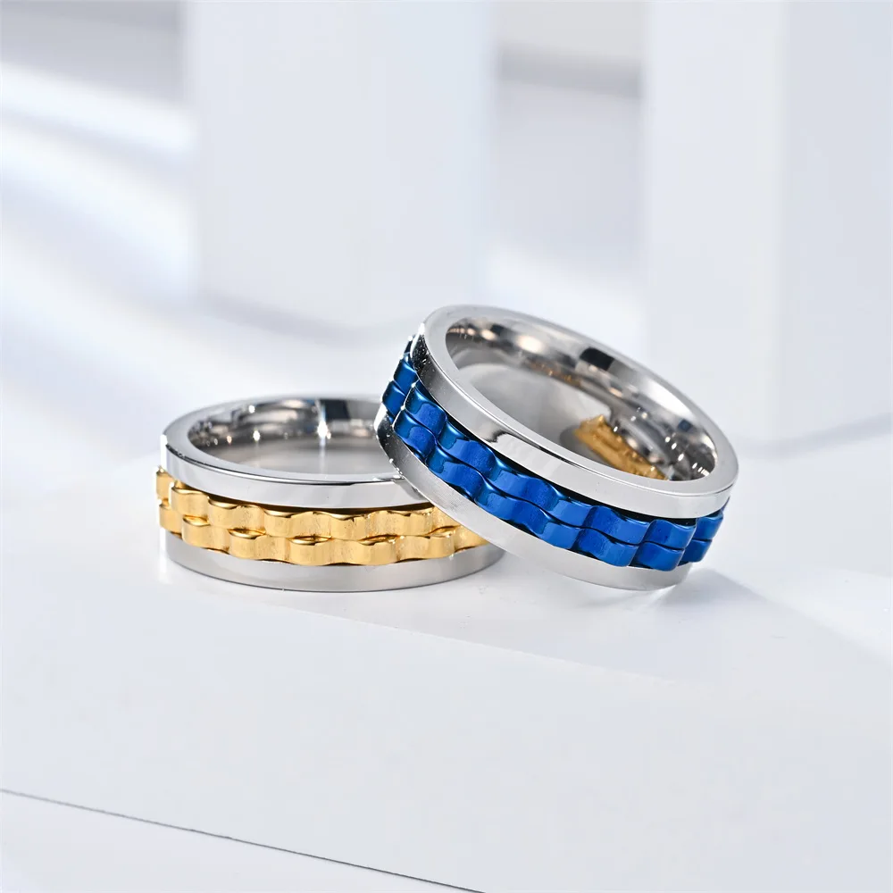 hip hop stainless steel Rotatable gear fidget rings for men anti stress and anxiety relief spinning ring anillo antiestres hip hop stainless steel Rotatable gear fidget rings for men anti stress and anxiety relief spinning ring anillo antiestres