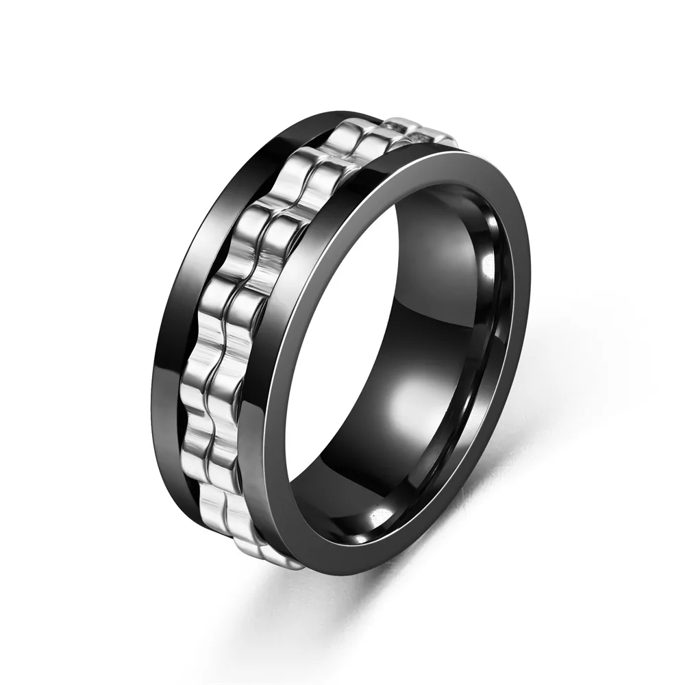 hip hop stainless steel Rotatable gear fidget rings for men anti stress and anxiety relief spinning ring anillo antiestres hip hop stainless steel Rotatable gear fidget rings for men anti stress and anxiety relief spinning ring anillo antiestres