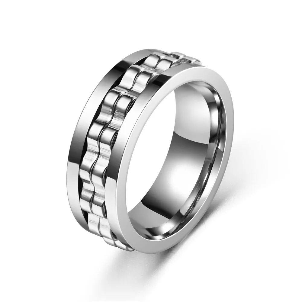 hip hop stainless steel Rotatable gear fidget rings for men anti stress and anxiety relief spinning ring anillo antiestres hip hop stainless steel Rotatable gear fidget rings for men anti stress and anxiety relief spinning ring anillo antiestres