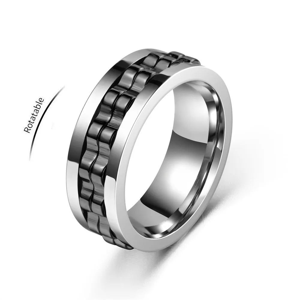 hip hop stainless steel Rotatable gear fidget rings for men anti stress and anxiety relief spinning ring anillo antiestres hip hop stainless steel Rotatable gear fidget rings for men anti stress and anxiety relief spinning ring anillo antiestres