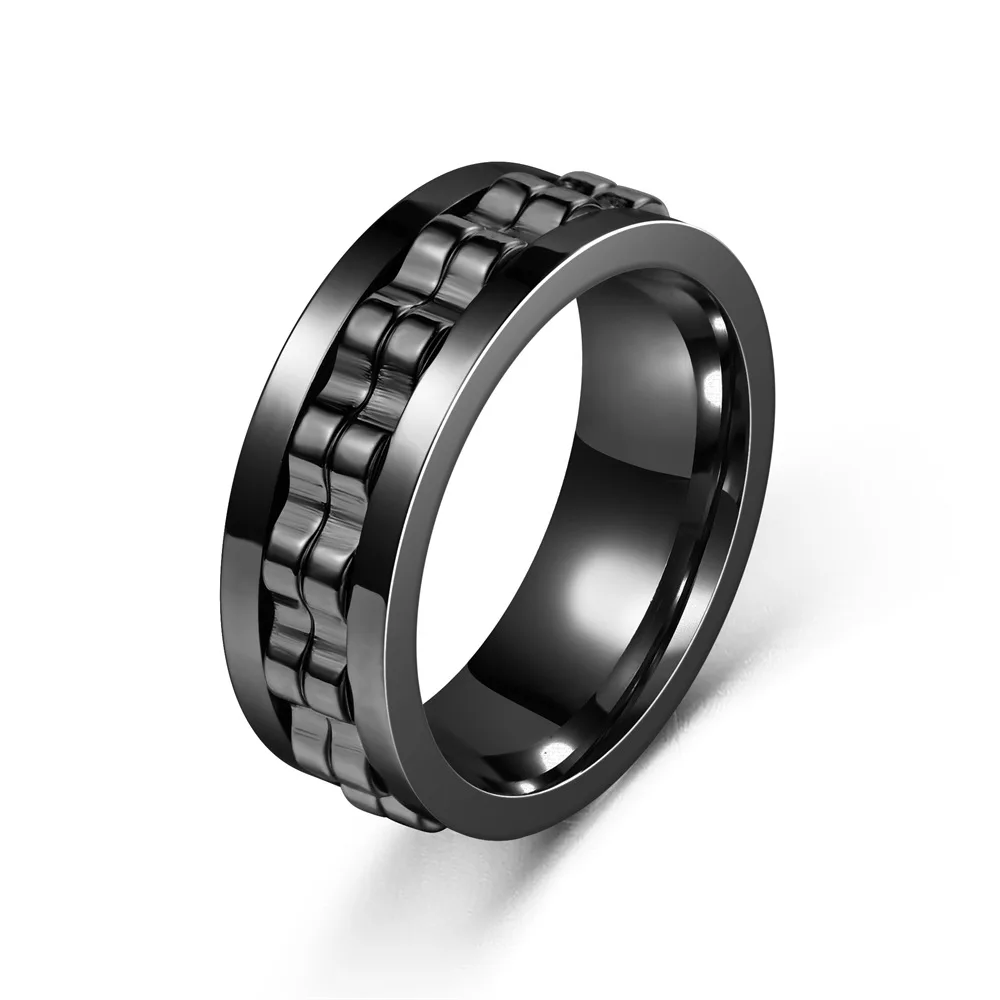hip hop stainless steel Rotatable gear fidget rings for men anti stress and anxiety relief spinning ring anillo antiestres hip hop stainless steel Rotatable gear fidget rings for men anti stress and anxiety relief spinning ring anillo antiestres