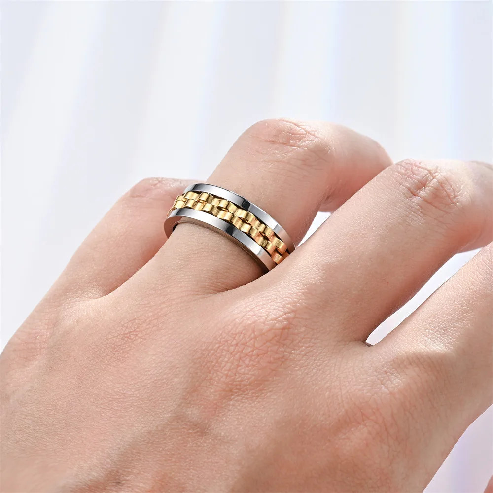 hip hop stainless steel Rotatable gear fidget rings for men anti stress and anxiety relief spinning ring anillo antiestres hip hop stainless steel Rotatable gear fidget rings for men anti stress and anxiety relief spinning ring anillo antiestres