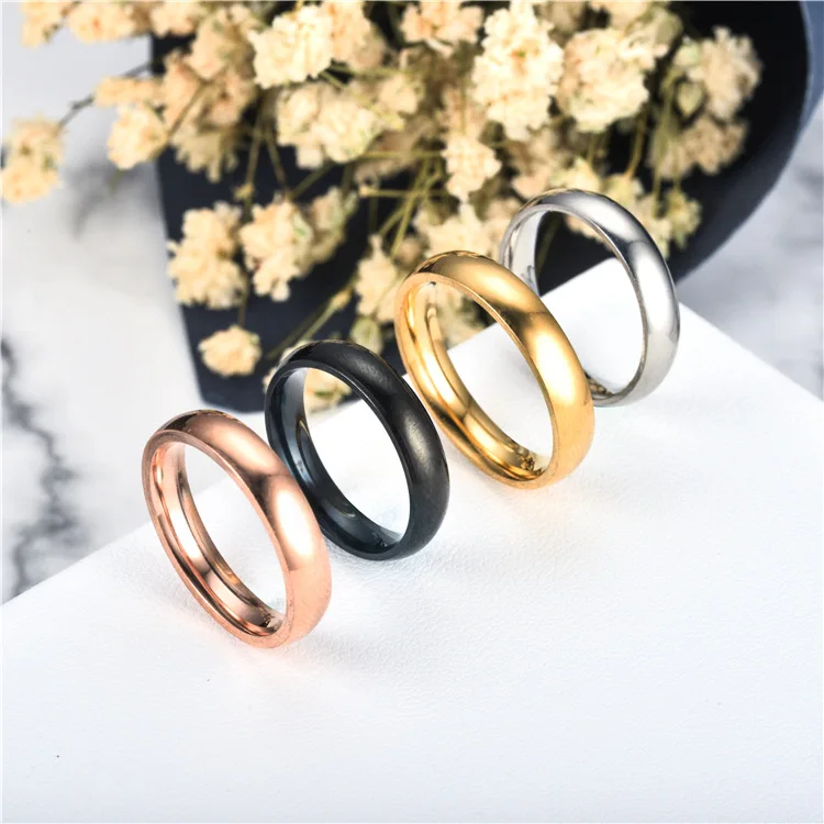 Simple 6mm Titanium Ring Women Men Prevent Allergy High Polished Wedding Rings Stainless Steel Couple Finger Jewelry Gifts