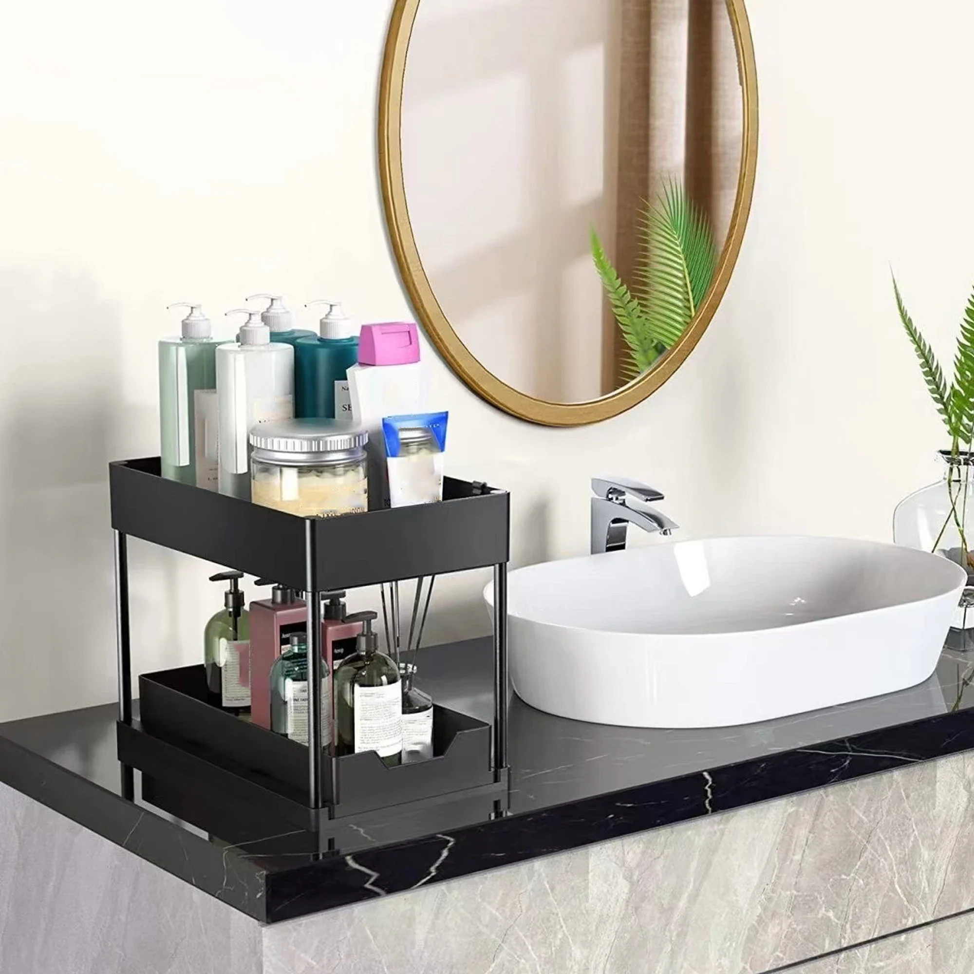 New 2 Tier Under Sink Pull Out Sliding Multi Function Space Saving Organizer Rack for Kitchen Bathroom New 2 Tier Under Sink Pull Out Sliding Multi Function Space Saving Organizer Rack for Kitchen Bathroom