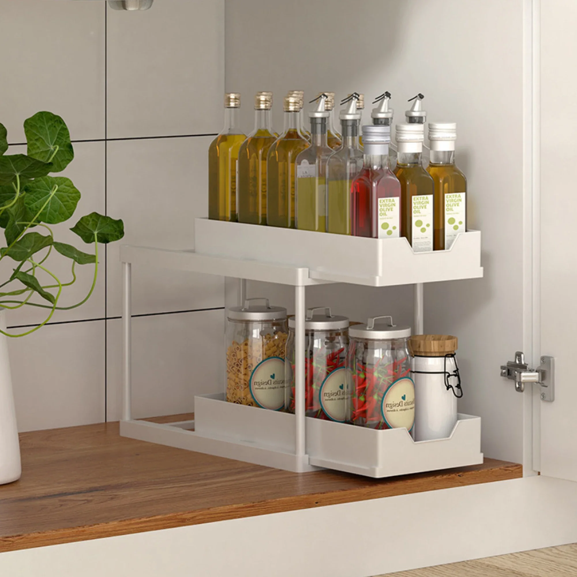 New 2 Tier Under Sink Pull Out Sliding Multi Function Space Saving Organizer Rack for Kitchen Bathroom New 2 Tier Under Sink Pull Out Sliding Multi Function Space Saving Organizer Rack for Kitchen Bathroom