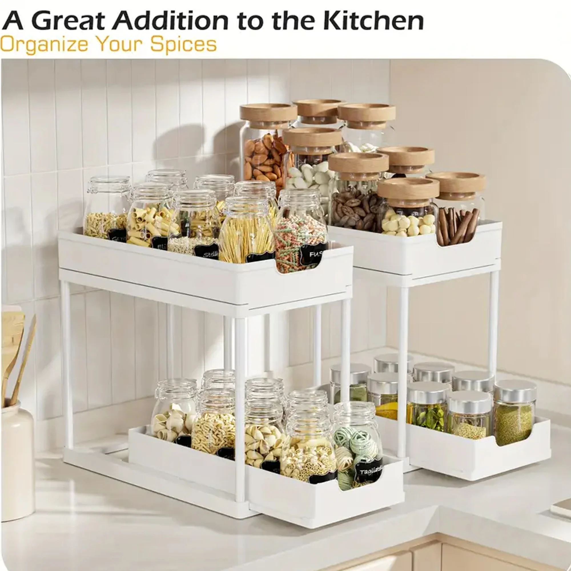 New 2 Tier Under Sink Pull Out Sliding Multi Function Space Saving Organizer Rack for Kitchen Bathroom New 2 Tier Under Sink Pull Out Sliding Multi Function Space Saving Organizer Rack for Kitchen Bathroom