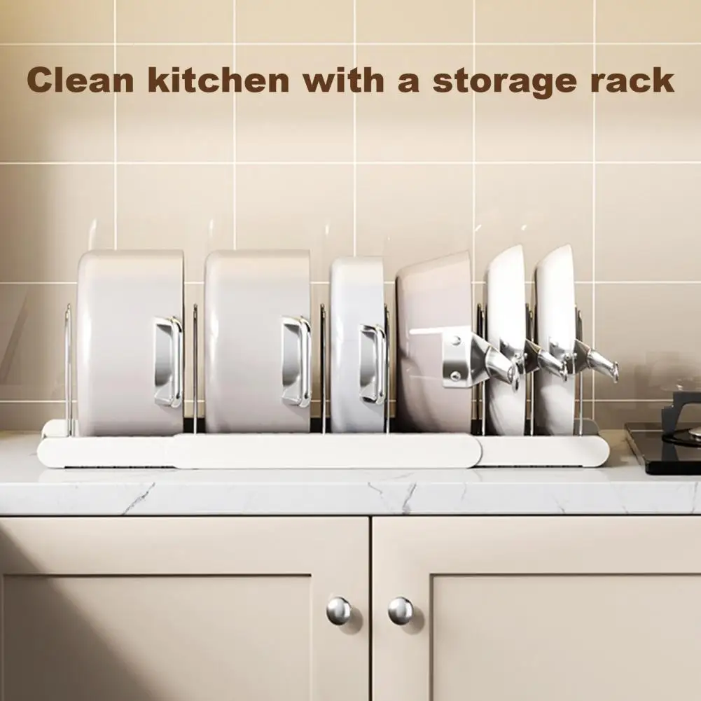 Pan Lid Storage Rack Expandable Pot Pan Organizer Rack Kitchen Storage Stand Corrosion Resistant U-shaped Groove Holder Pan Lid Storage Rack Expandable Pot Pan Organizer Rack Kitchen Storage Stand Corrosion Resistant U-shaped Groove Holder
