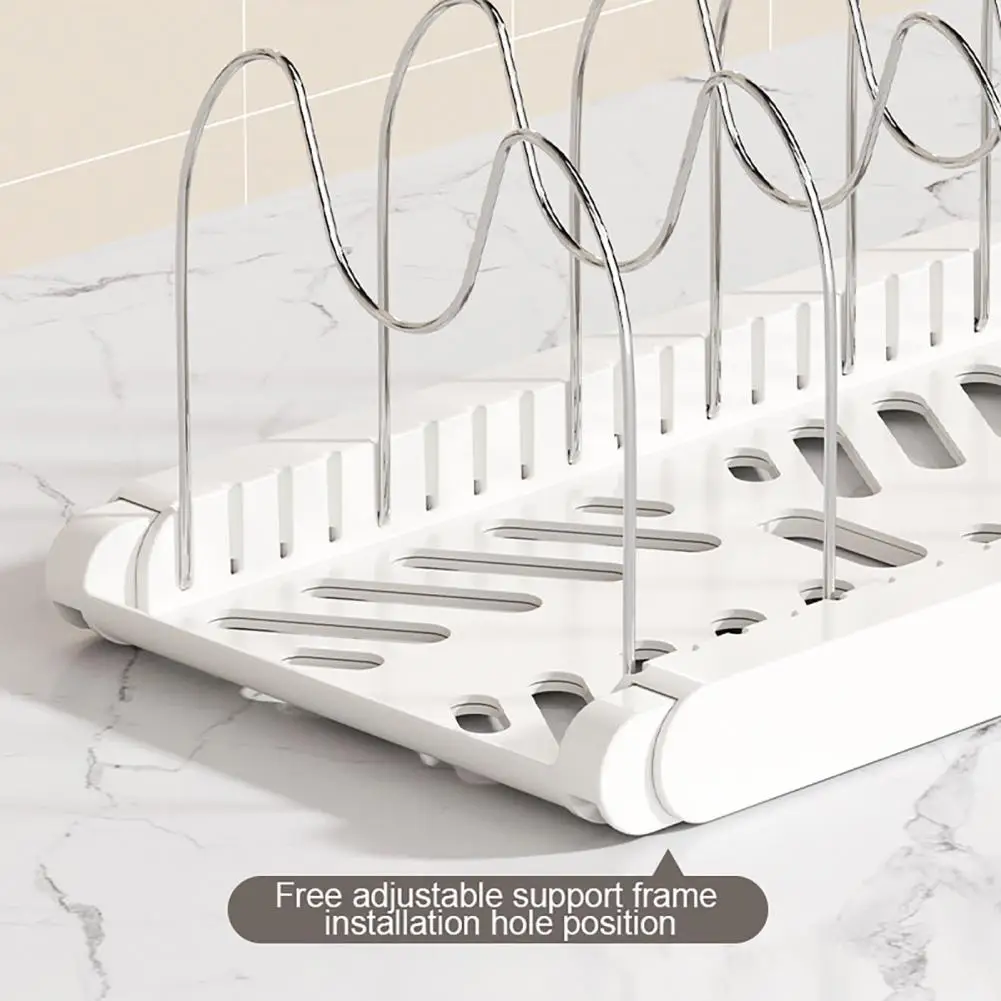 Pan Lid Storage Rack Expandable Pot Pan Organizer Rack Kitchen Storage Stand Corrosion Resistant U-shaped Groove Holder Pan Lid Storage Rack Expandable Pot Pan Organizer Rack Kitchen Storage Stand Corrosion Resistant U-shaped Groove Holder