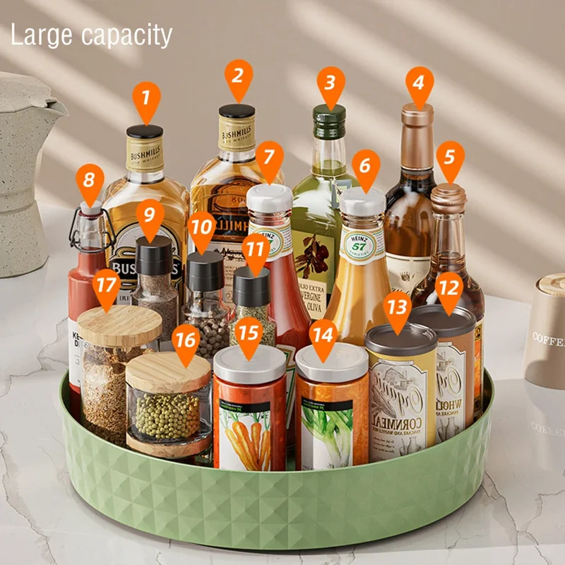 1Pc Kitchen Storage Spice Rack 360 Degree Rotating Cabinet Storage Rack Tray Cosmetic Storage Rack Non-slip Spice Round Rack 1Pc Kitchen Storage Spice Rack 360 Degree Rotating Cabinet Storage Rack Tray Cosmetic Storage Rack Non-slip Spice Round Rack