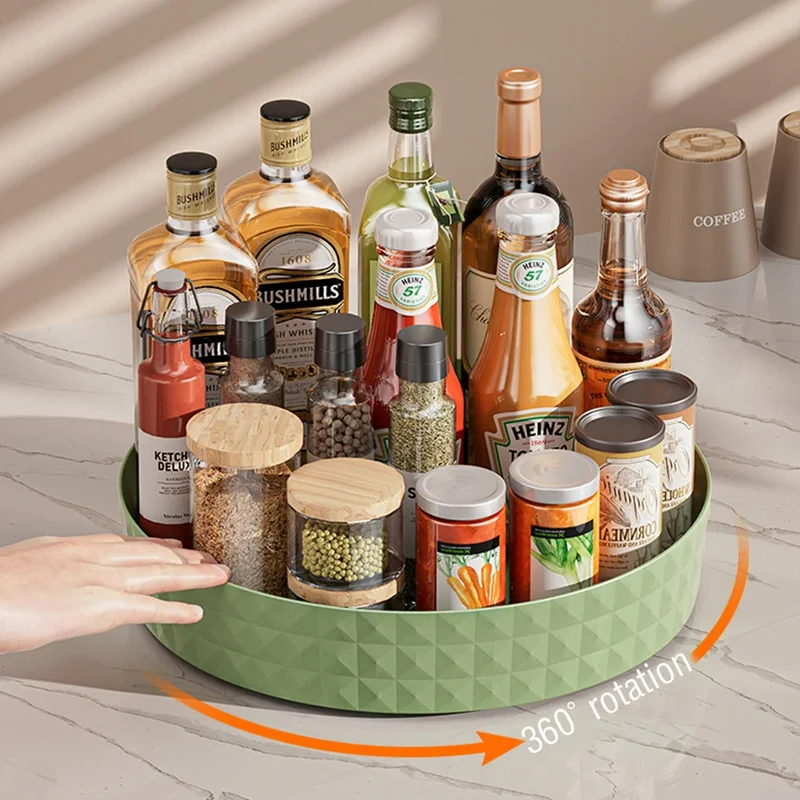 1Pc Kitchen Storage Spice Rack 360 Degree Rotating Cabinet Storage Rack Tray Cosmetic Storage Rack Non-slip Spice Round Rack 1Pc Kitchen Storage Spice Rack 360 Degree Rotating Cabinet Storage Rack Tray Cosmetic Storage Rack Non-slip Spice Round Rack